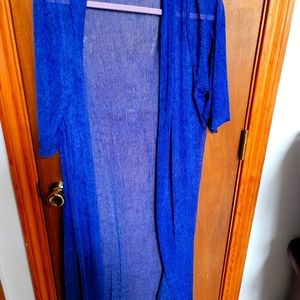 New Crazy Train sheer blue duster size 2X